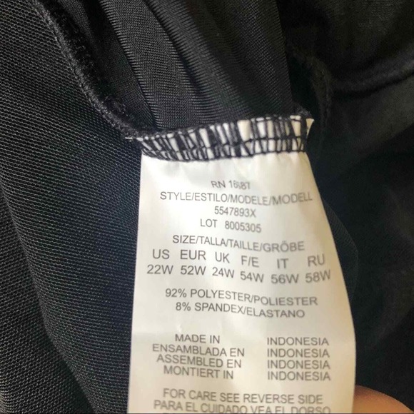 Swim Solutions Crochet Flyaway‎ Tummy Control Swimdress Size 22W Black $119 - Picture 12 of 13